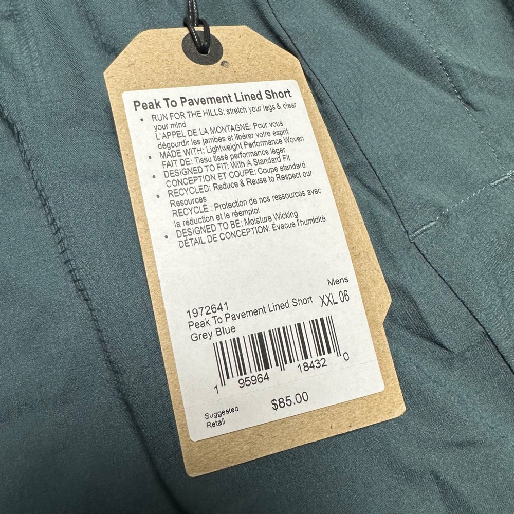 Prana Peak To Pavement Lined Short Mens XXL Grey Blue Running Hiking 1972641 - Picture 3 of 3